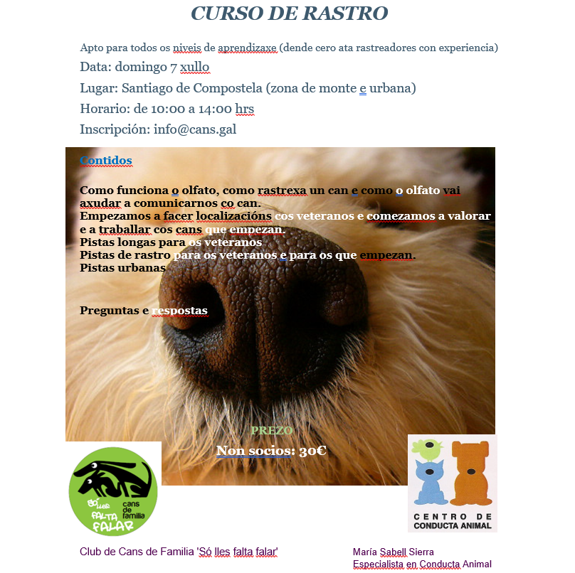 Curso de Rastro xullo 2019