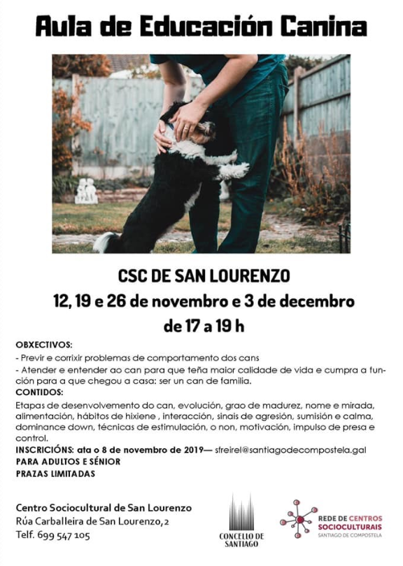 Aulas de Educación Canina en San Lourenzo