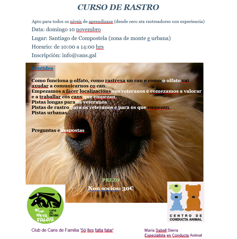 Curso de Rastro novembro 2019